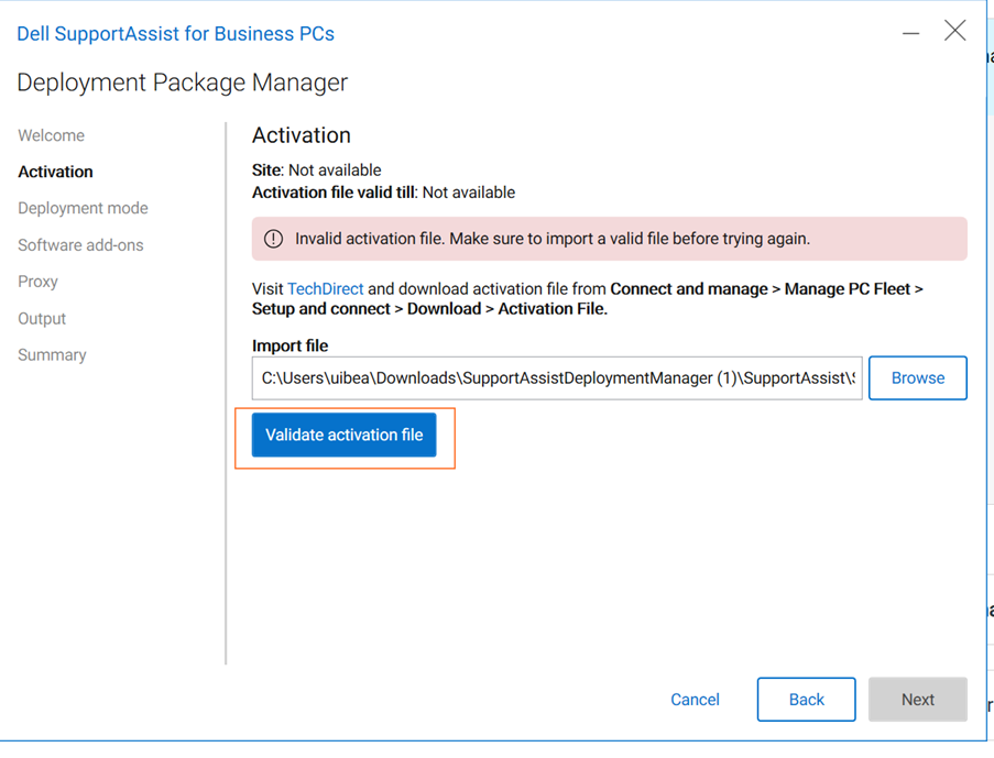 Activation - Import Activation File