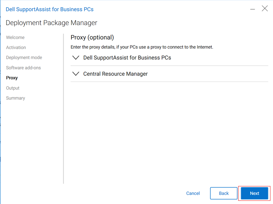 Proxy Configuration (Optional)