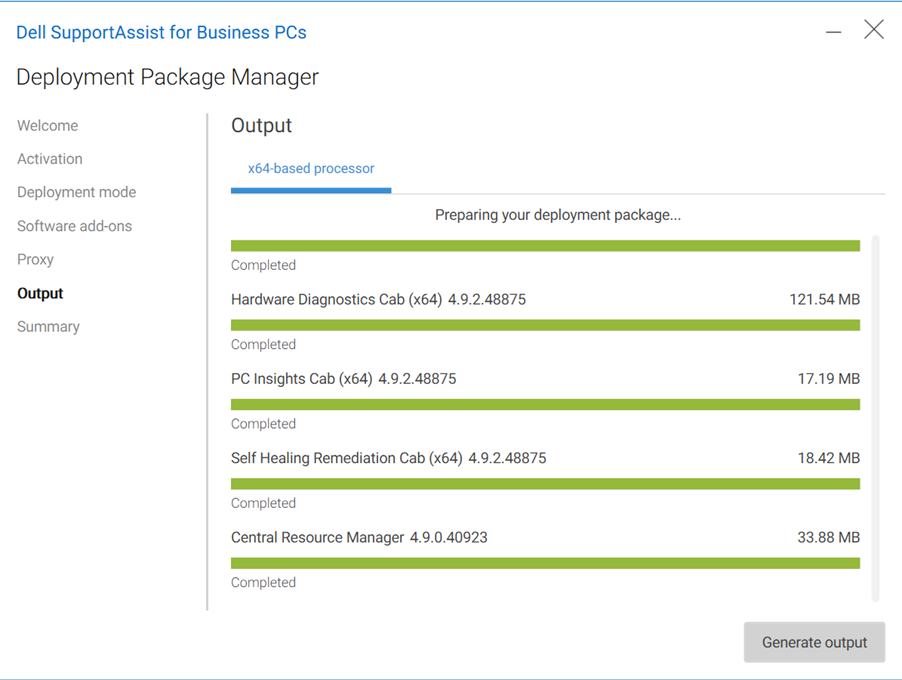 Summary - Package Generated