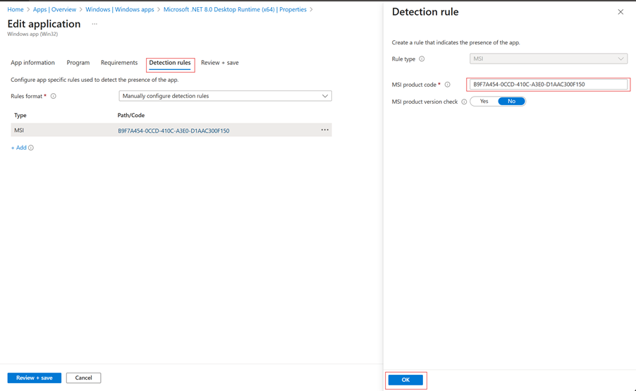 Configure .NET 8.0 Detection Rules