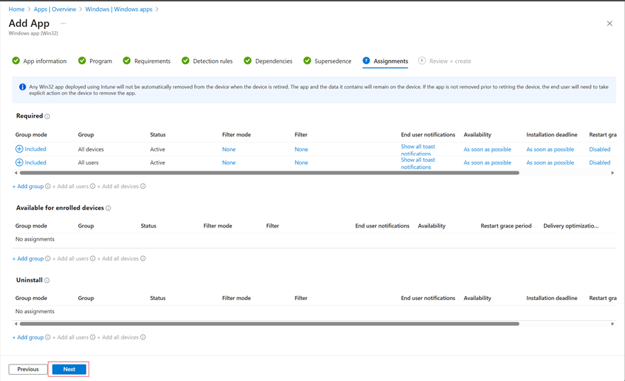 Configure Assignments